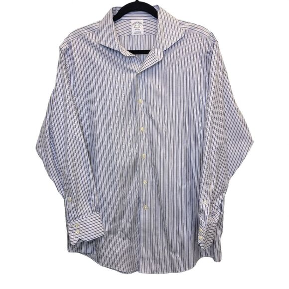 Brooks Brothers Mens Striped Regent Fit Supima Cotton Button Up Shirt 16.5-33 - Picture 1 of 13